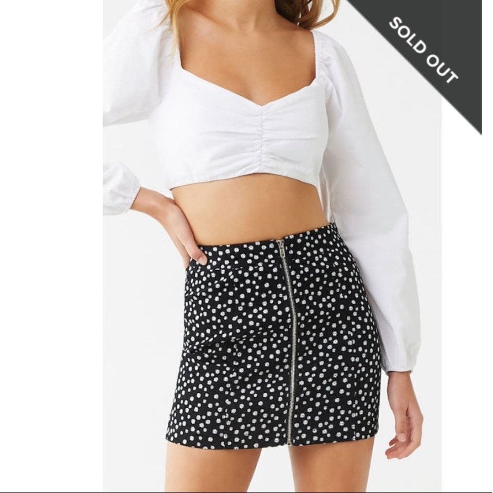 Daisy Zip-Front Mini Skirt